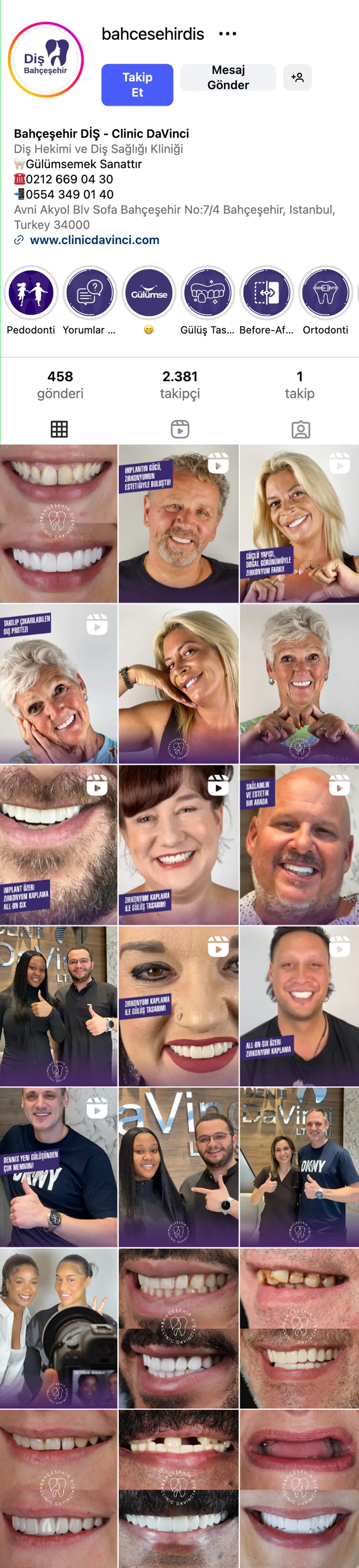 Clinic Davinci Instagram