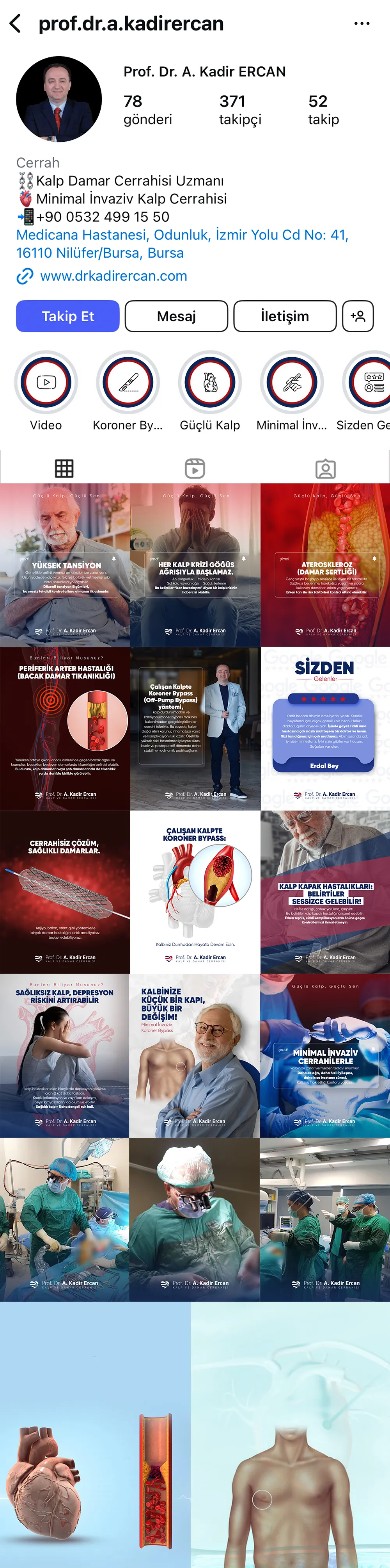 Prof. Dr. A. Kadir Ercan Instagram