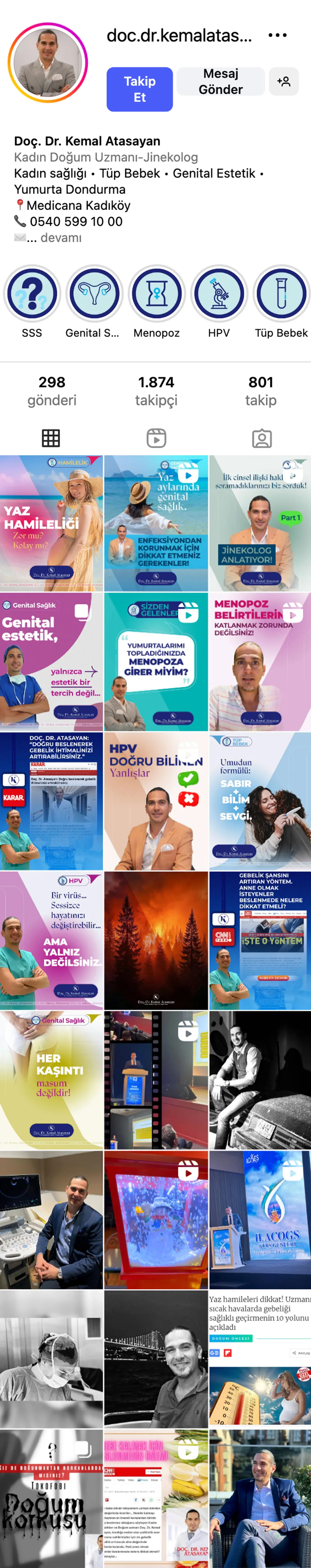 Doç. Dr. Kemal Atasayan Instagram