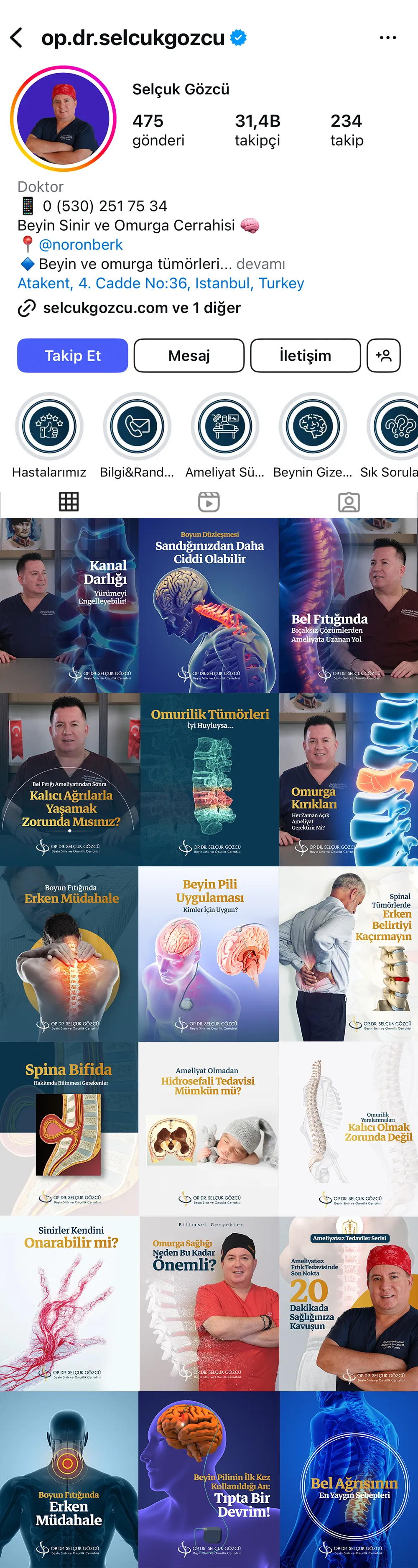 Op. Dr. Selçuk Gözcü Instagram