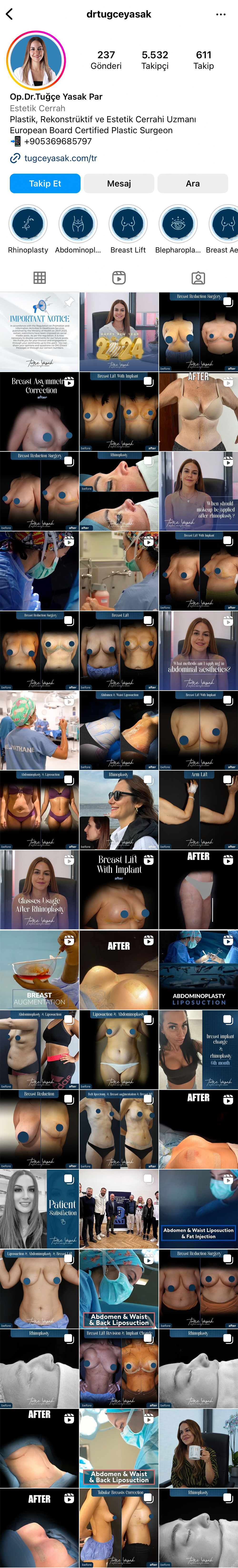 Dr. Tuğçe Yasak Instagram